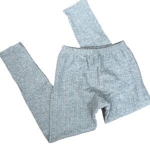 Neva Esancia quilt gray white striped thermal leggings pants winter women size S